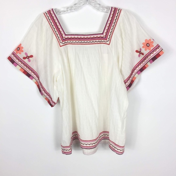 Madewell Embroidered Sandblossom Pesant Boho Top S - Picture 5 of 8